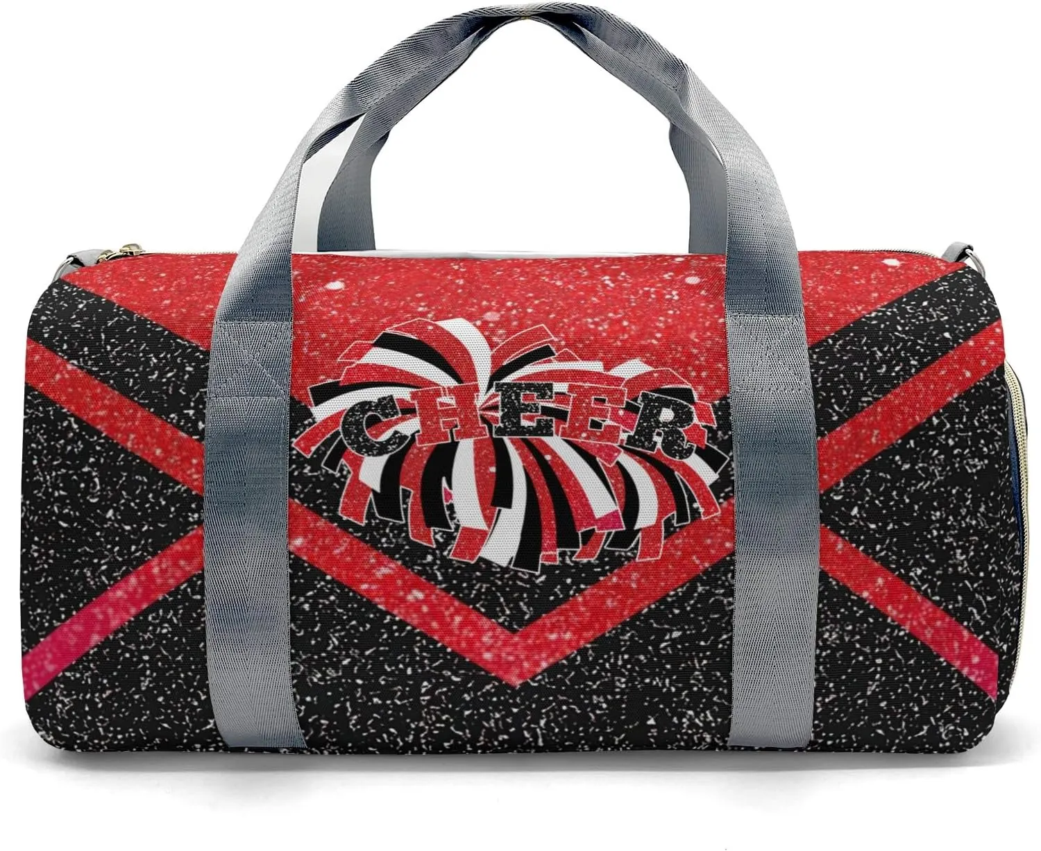 Cheerleaders Sports Gym Duffel Bag Overnight Bag Duffle Bag Teens Gymnastics Bag Sleepover Bag with Shoe Compartment,Bright Red