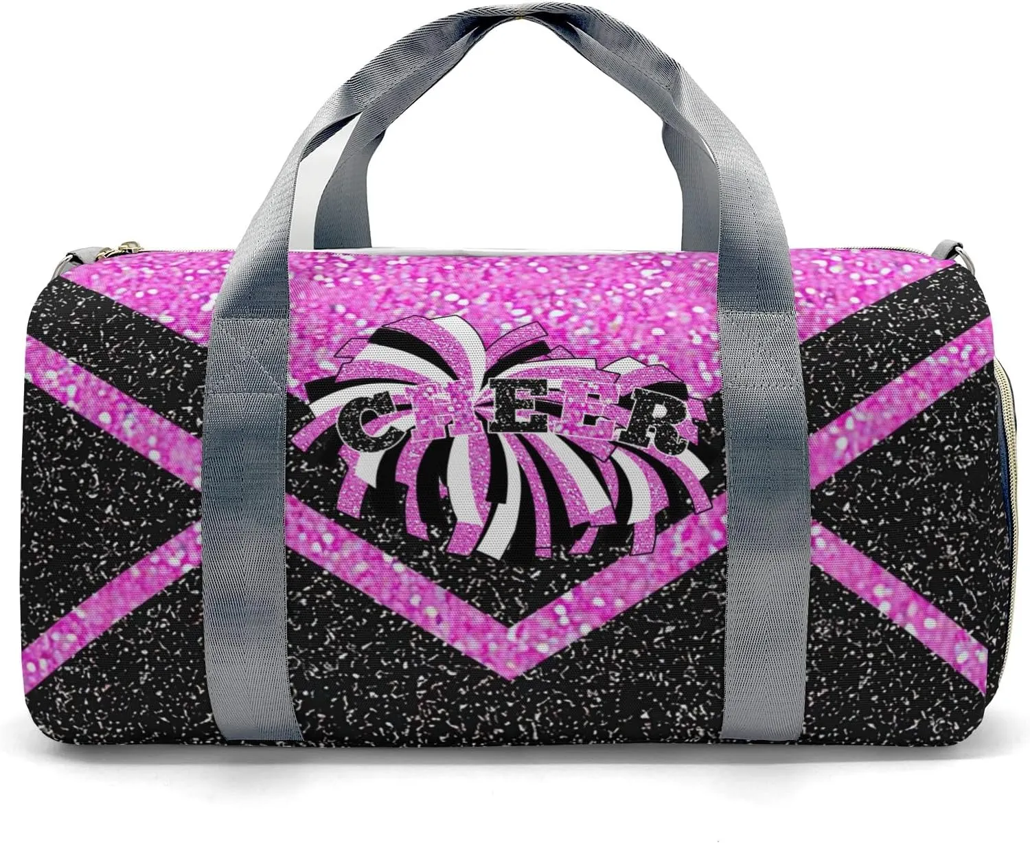 Cheerleaders Sports Gym Duffel Bag Overnight Bag Duffle Bag Teens Gymnastics Bag Sleepover Bag with Shoe Compartment,Cherry Blossom Powder