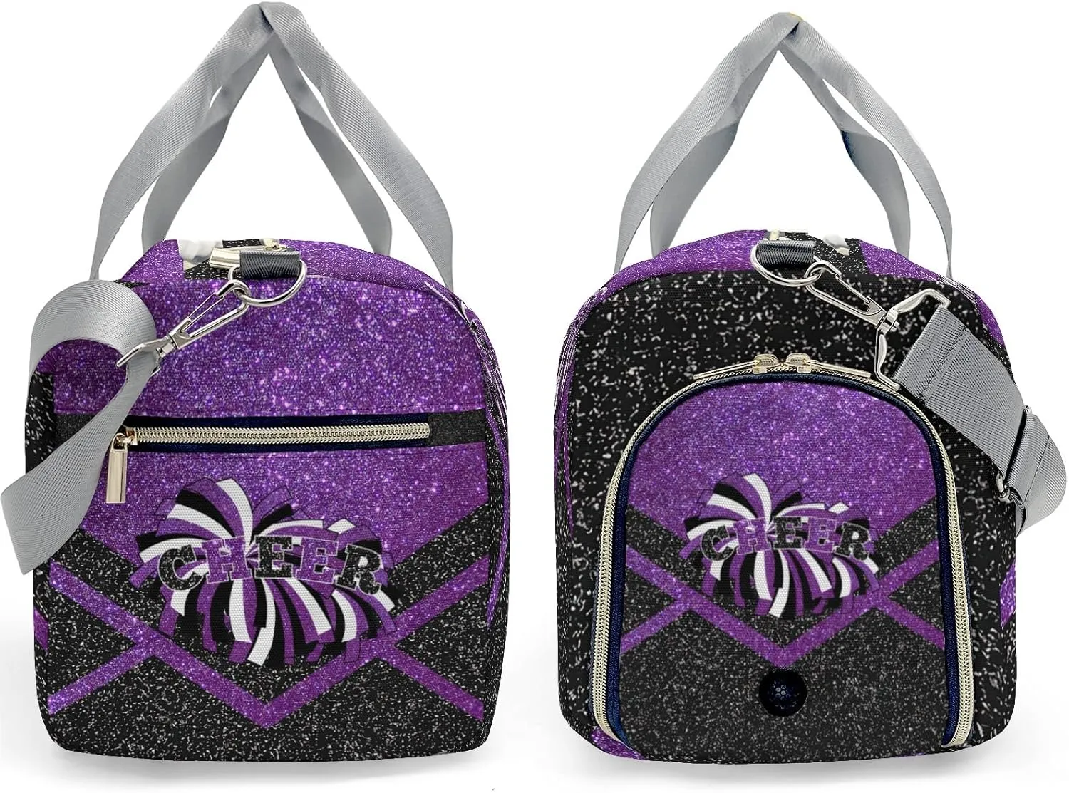 Cheerleaders Sports Gym Duffel Bag Overnight Bag Duffle Bag Teens Gymnastics Bag Sleepover Bag with Shoe Compartment,Deep Purple