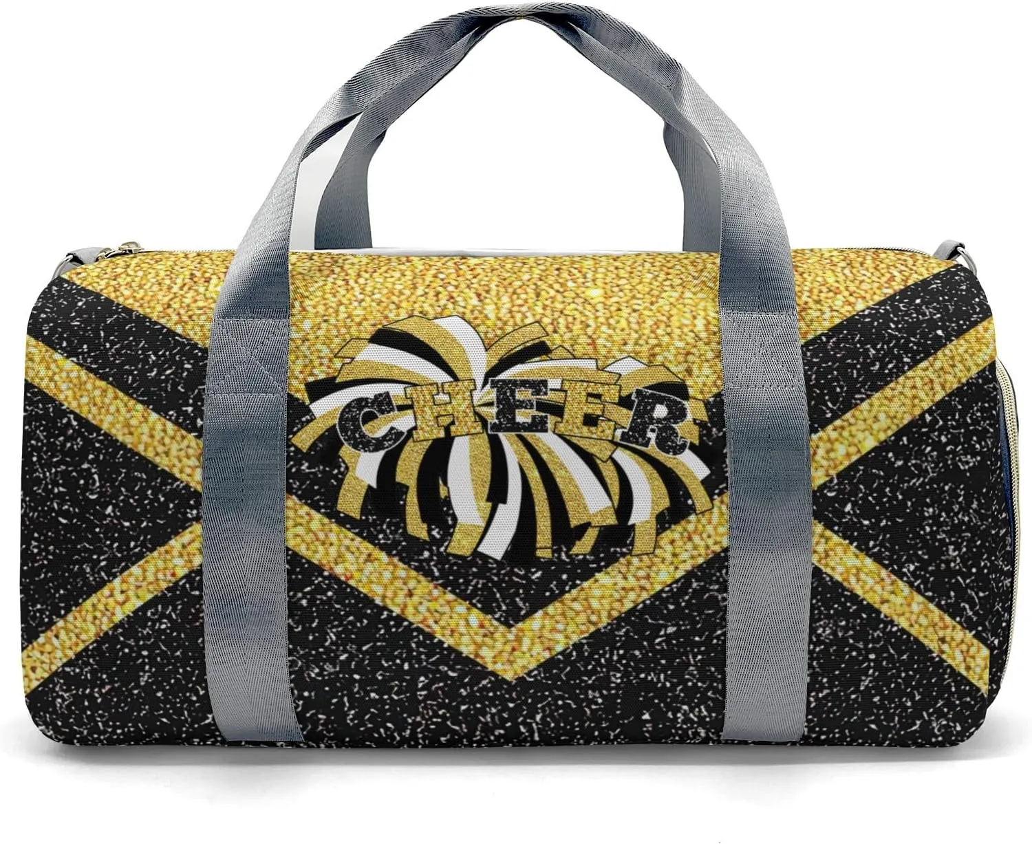 Cheerleaders Sports Gym Duffel Bag Overnight Bag Duffle Bag Teens Gymnastics Bag Sleepover Bag with Shoe Compartment,Golden