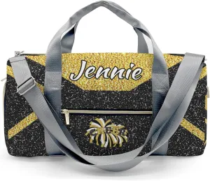 Cheerleaders Sports Gym Duffel Bag Overnight Bag Duffle Bag Teens Gymnastics Bag Sleepover Bag with Shoe Compartment,Golden