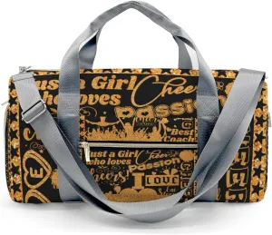 Cheerleading Cheerleader Glitter Print Waterproof Duffel Bag Gym Dance Sport Perform Training Travel Bag for Boys Girls Teens Women Men