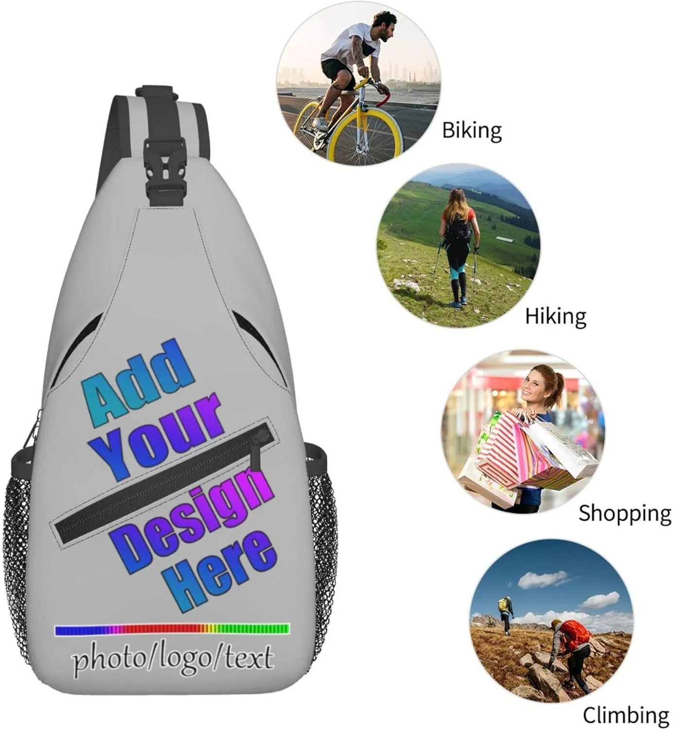 Chest Bag Personalized Sling Bag Crossbody Bags Daypack Customized Backpack Add Your Name Logo Photo Men Women
