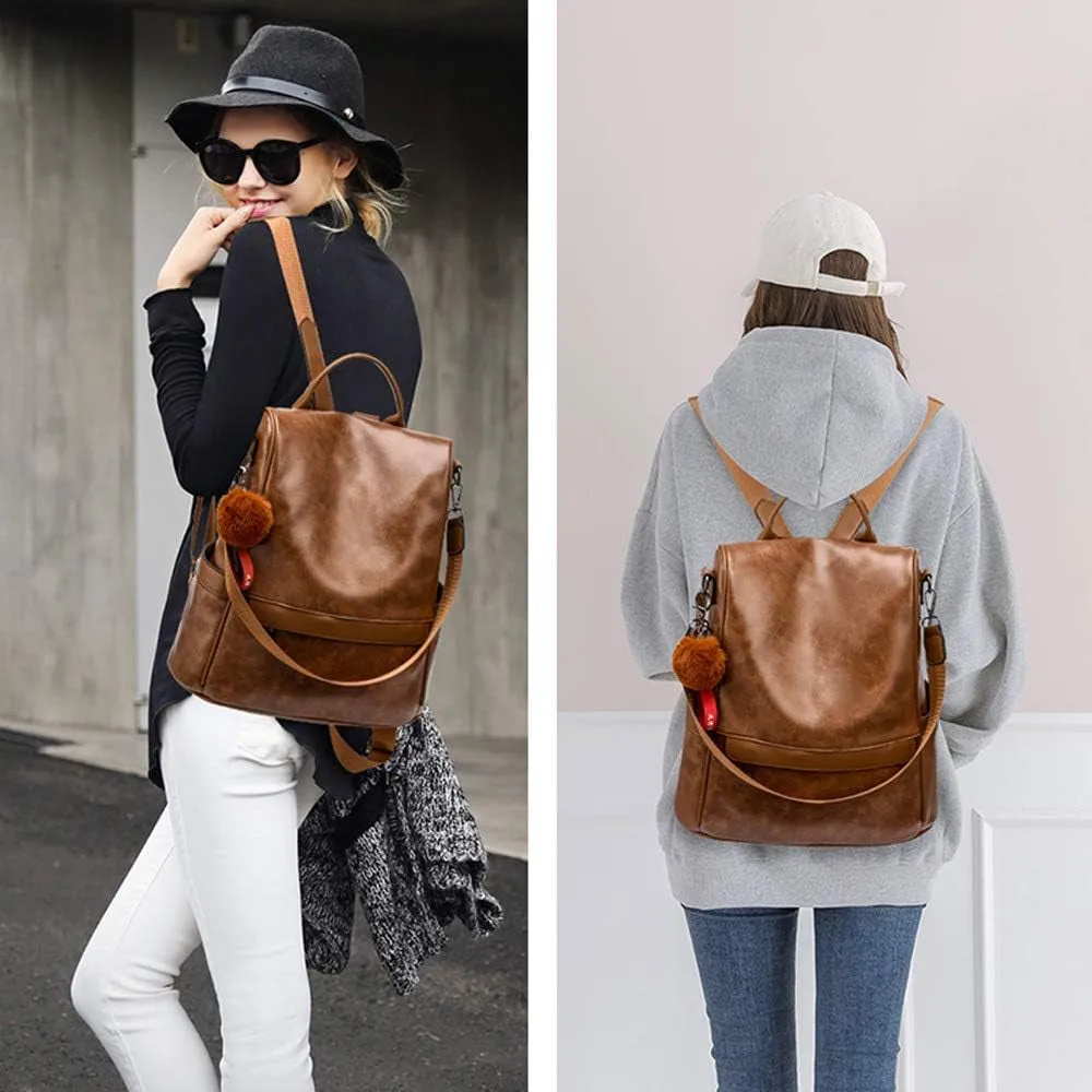 Chic & Secure PU Leather Backpack