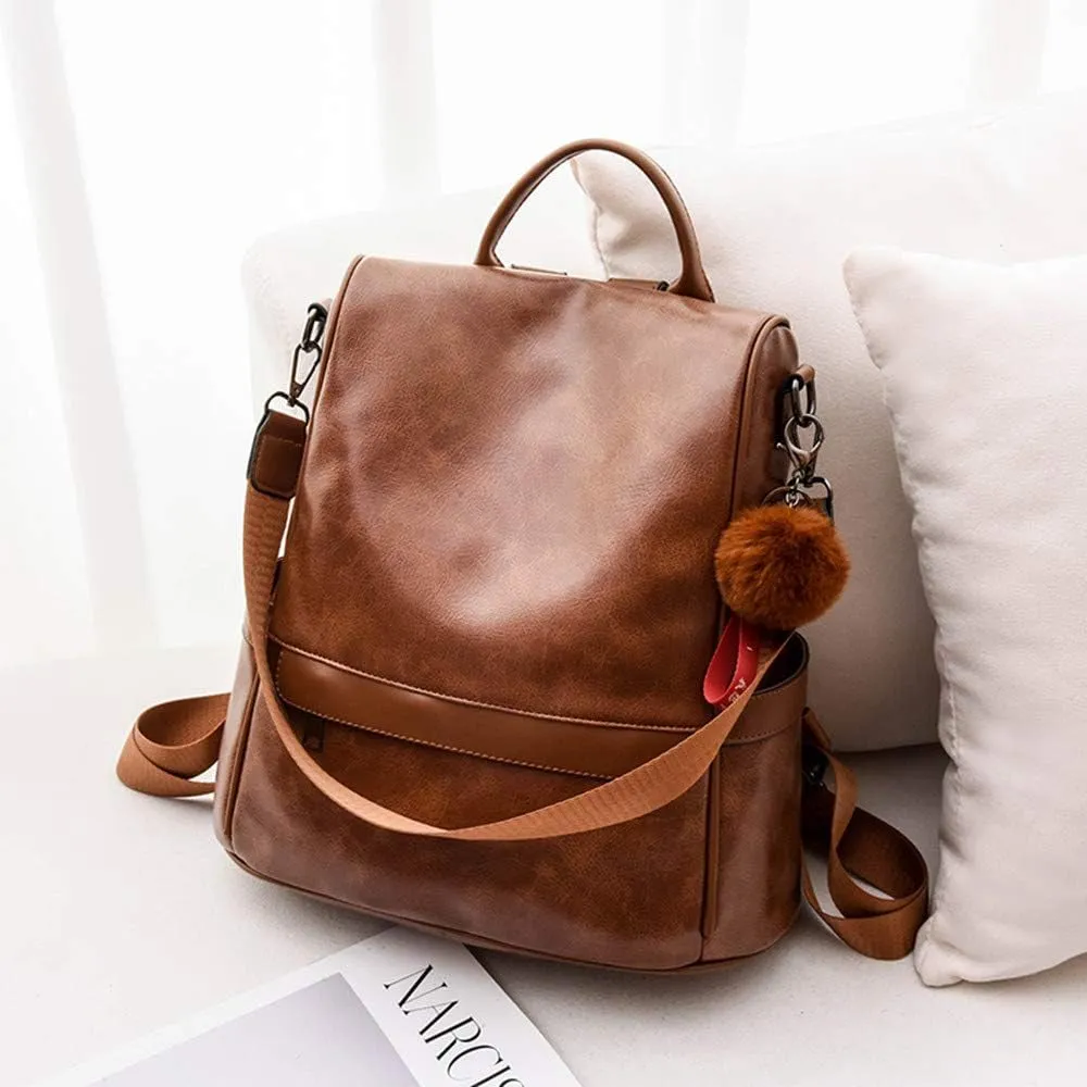 Chic & Secure PU Leather Backpack