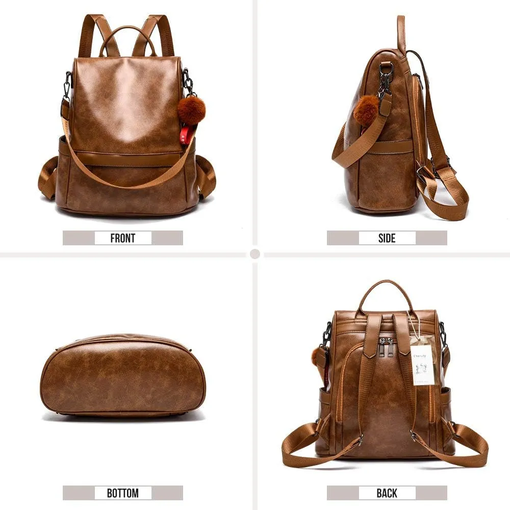 Chic & Secure PU Leather Backpack