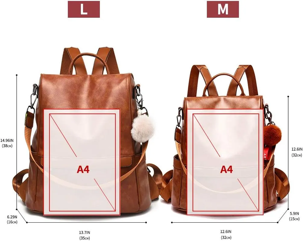 Chic & Secure PU Leather Backpack