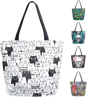 Chic Cute Fashion Style Pattern Extra Large Shoulder Tote Bag for Beach Travel Weekender Gym Grocery Shopping