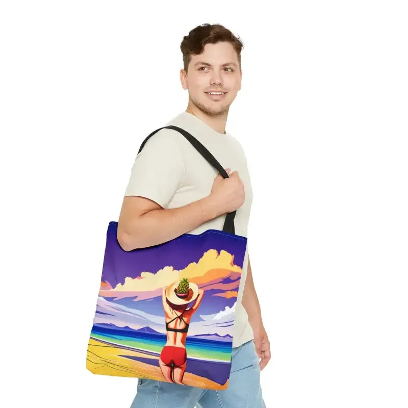 Chic Tropical Vacation Print Tote Bag