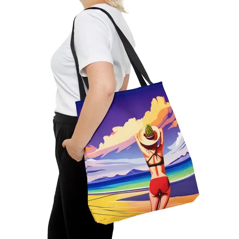 Chic Tropical Vacation Print Tote Bag