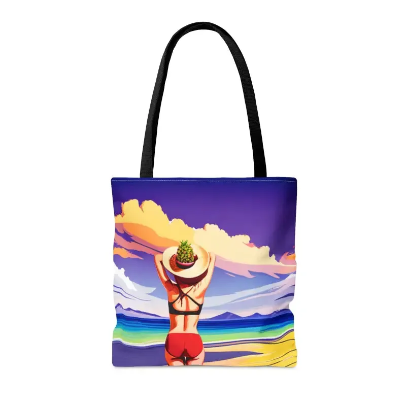 Chic Tropical Vacation Print Tote Bag