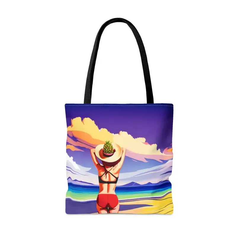 Chic Tropical Vacation Print Tote Bag