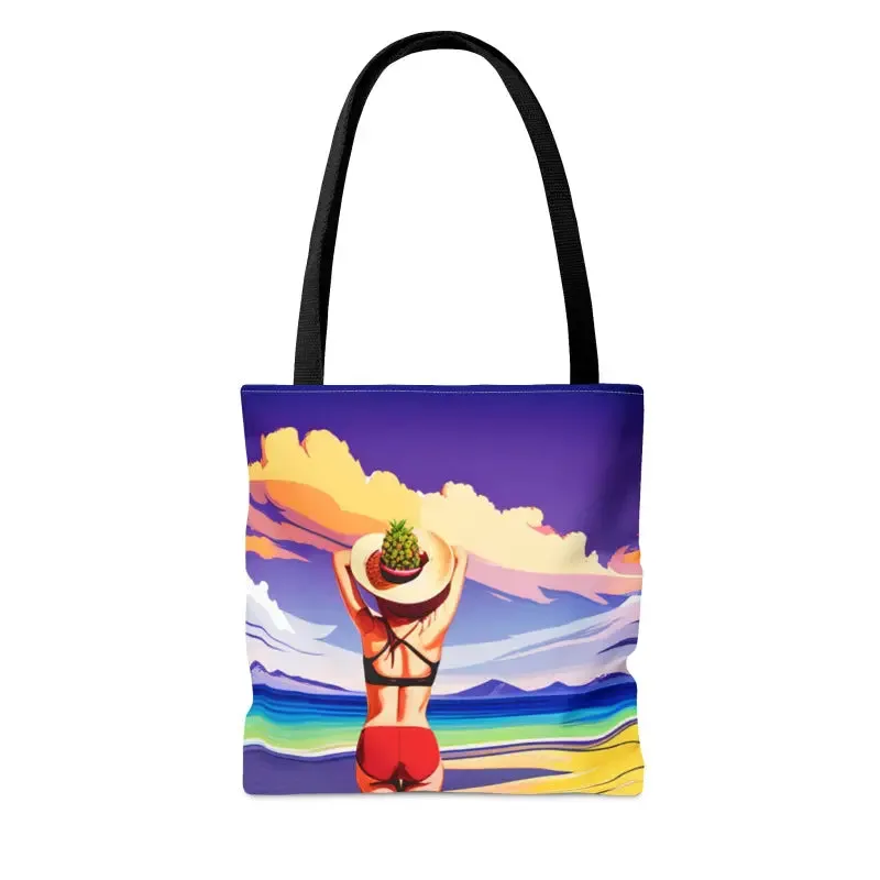 Chic Tropical Vacation Print Tote Bag