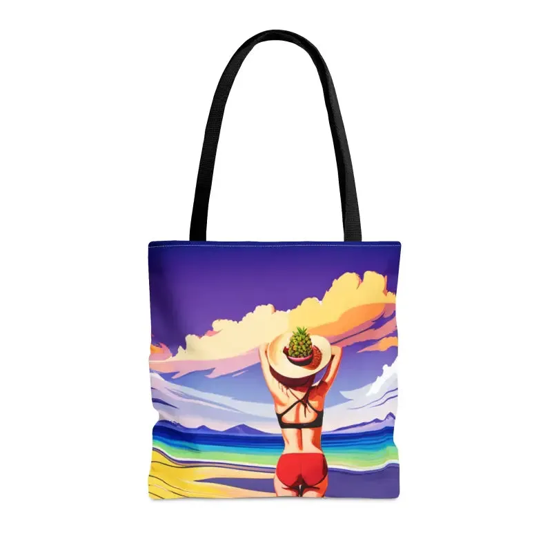 Chic Tropical Vacation Print Tote Bag