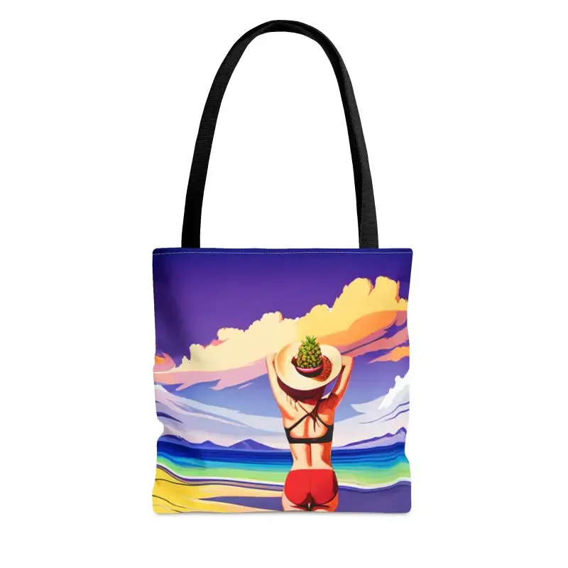 Chic Tropical Vacation Print Tote Bag