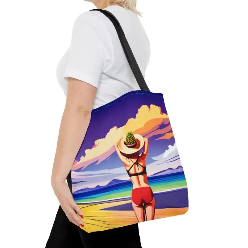 Chic Tropical Vacation Print Tote Bag