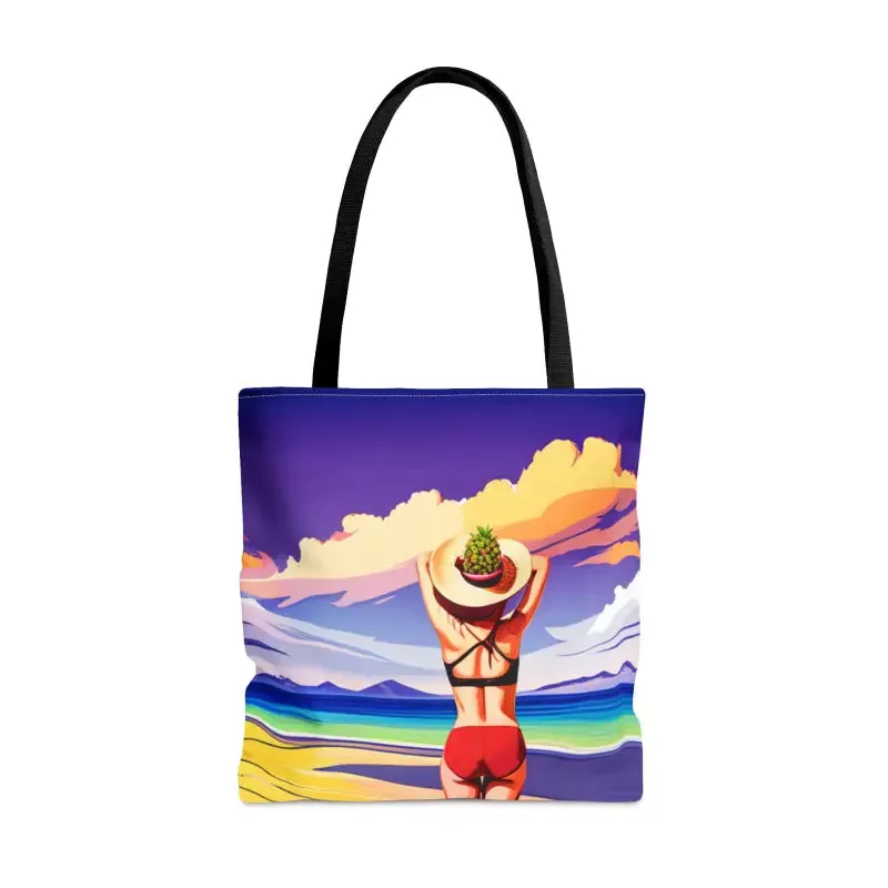 Chic Tropical Vacation Print Tote Bag