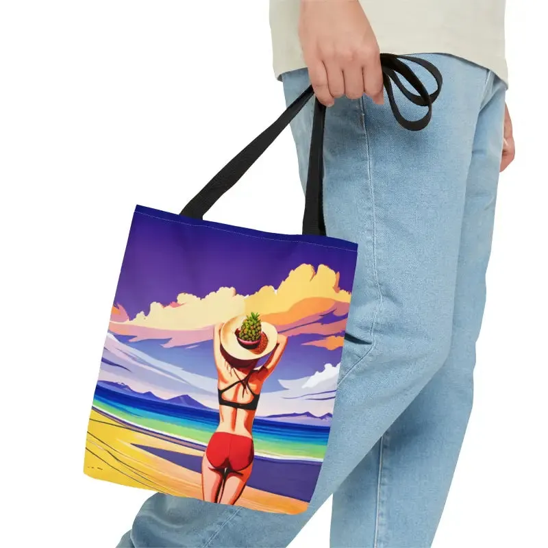 Chic Tropical Vacation Print Tote Bag