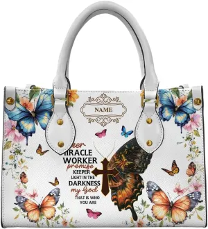 Christian Personalized Leather Handbag – Custom Name Women's Bag, Mother's Day, Birthday, Christmas Gift