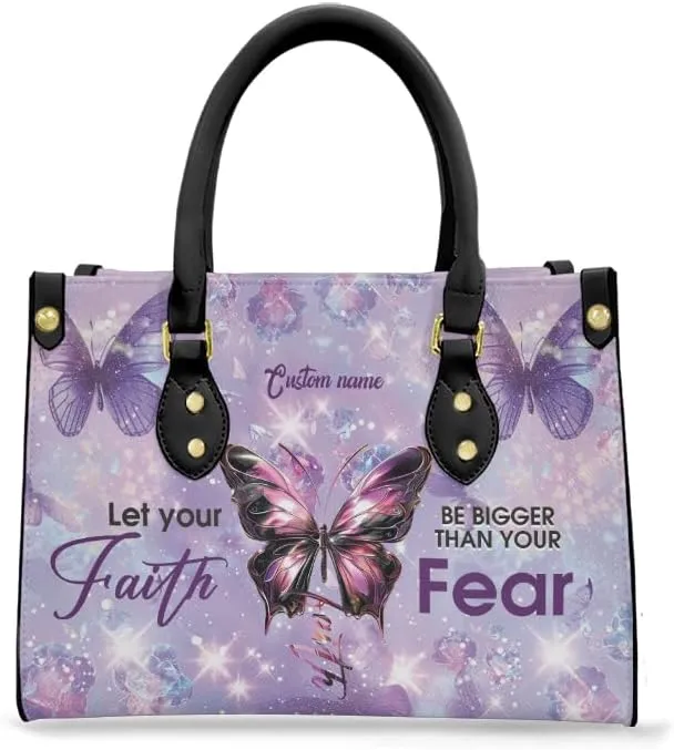 Christian Personalized Leather Handbag – Custom Name Women's Bag, Perfect for Mother's Day, Birthday, Christmas Gift