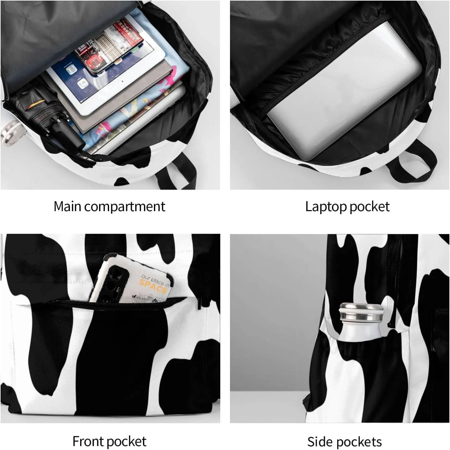 Classic cow print aesthetic Backpacks 15 Inch Laptop Backpack Multipurpose Double Shoulder Bag for Men Women Gifts