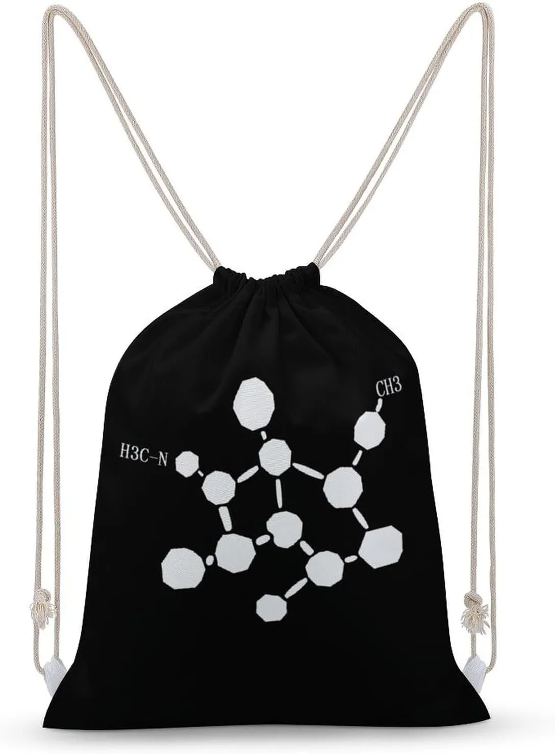Cocaine Molecule Formula Chemistry Drawstring Backpack Cute String Bag Canvas Daypack Travel Sackpack 30x40cm
