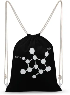 Cocaine Molecule Formula Chemistry Drawstring Backpack Cute String Bag Canvas Daypack Travel Sackpack 30x40cm