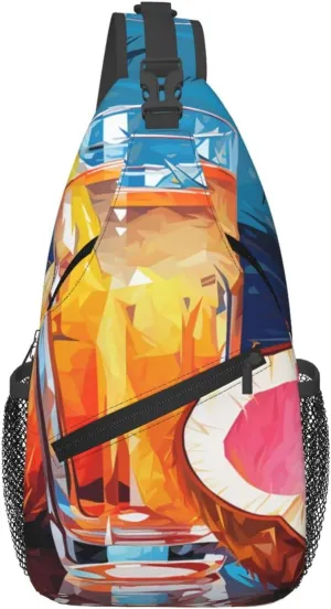 Coconut Juice Sling Backpack for Women Men Cross Chest Bag Diagonally Crossbody Shoulder Bag Travel