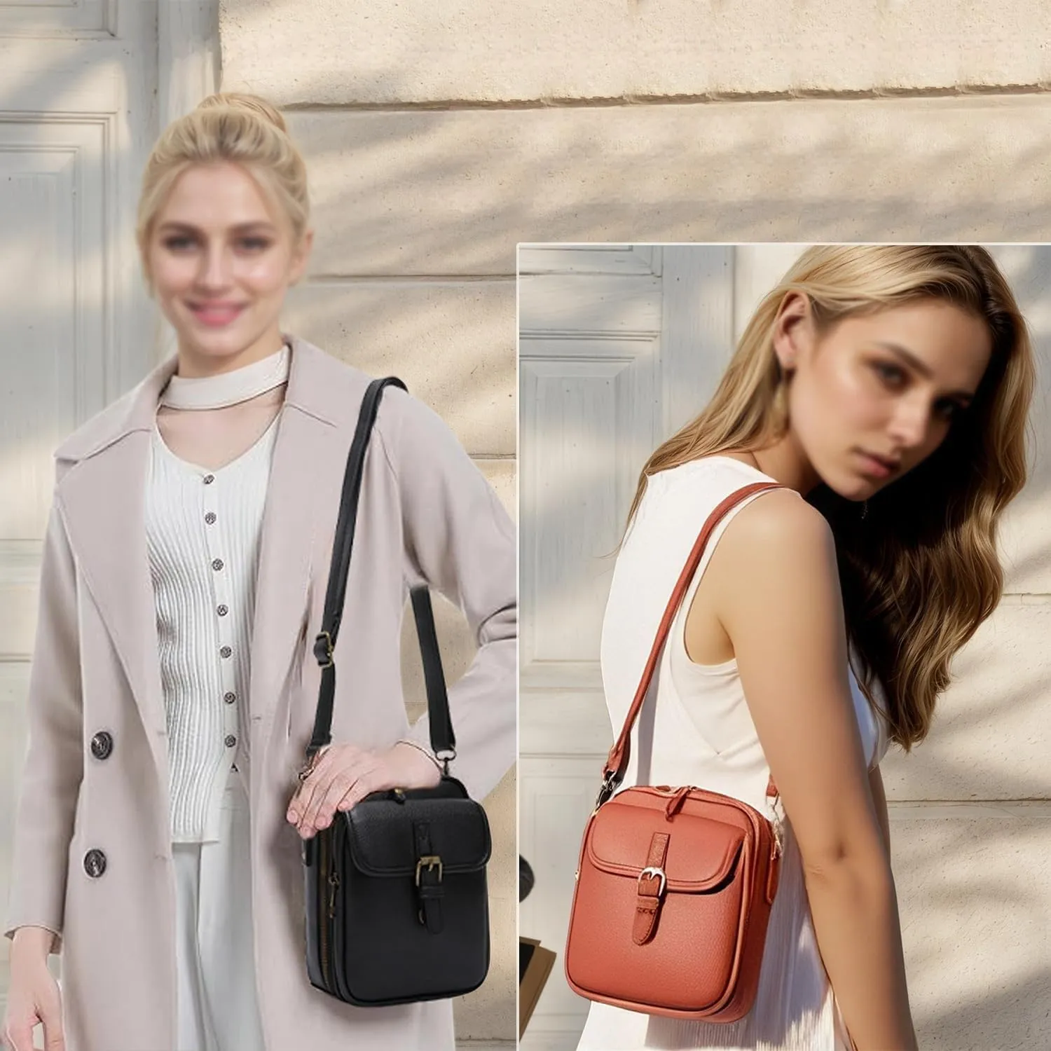 Collaboraten1 Crossbody Leather Bag, Urvashi Crossbody Leather Bag, Vintage Messenger Bag, for Women and Men