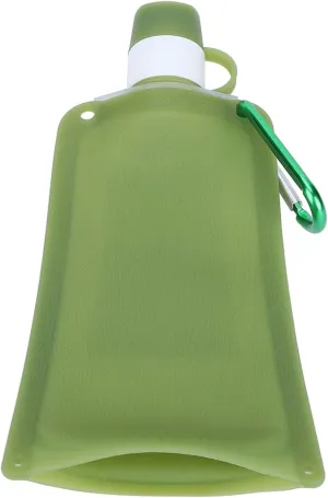 Collapsible Water Bottle, Soft Water Bottles Collapsible Water Container Foldable Water Bottles for Travel Silicone Water Bottle Camping (Green)