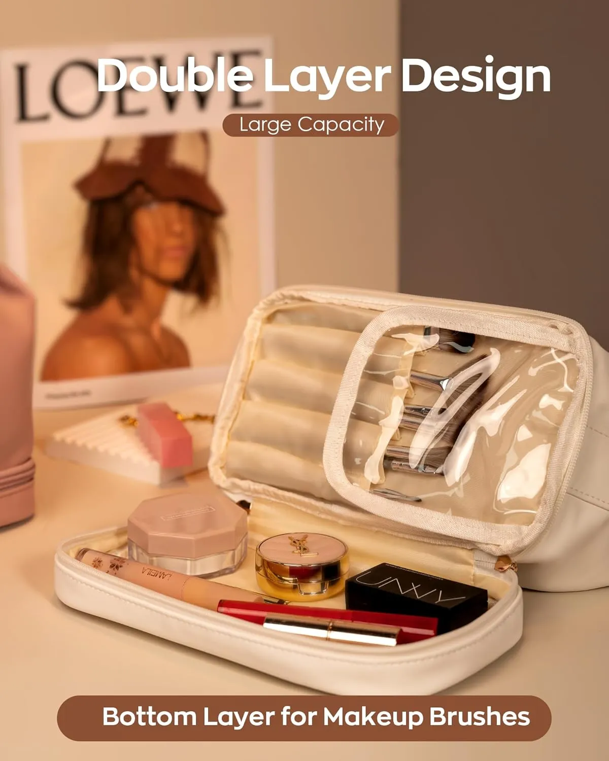 College Graduation Gifts, Makeup Bag for Women, Bridesmaid Engagement Gift for Her Travel Toiletry Bag Make Up Bag Bridal Shower Gifts for Engagement Bridesmaids Gift Teacher Gifts
