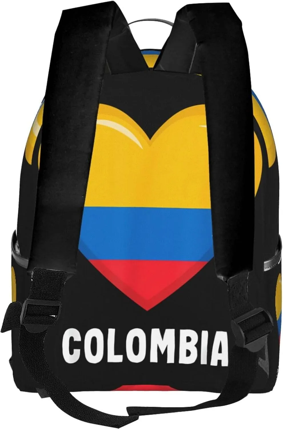 Colombia Flag Heart Colombian Love Casual Backpacks Laptop Backpack Carry-on Daypack Sports Travel Rucksack Lightweight Working Bag for Outdoor Hiking Cycling Walking
