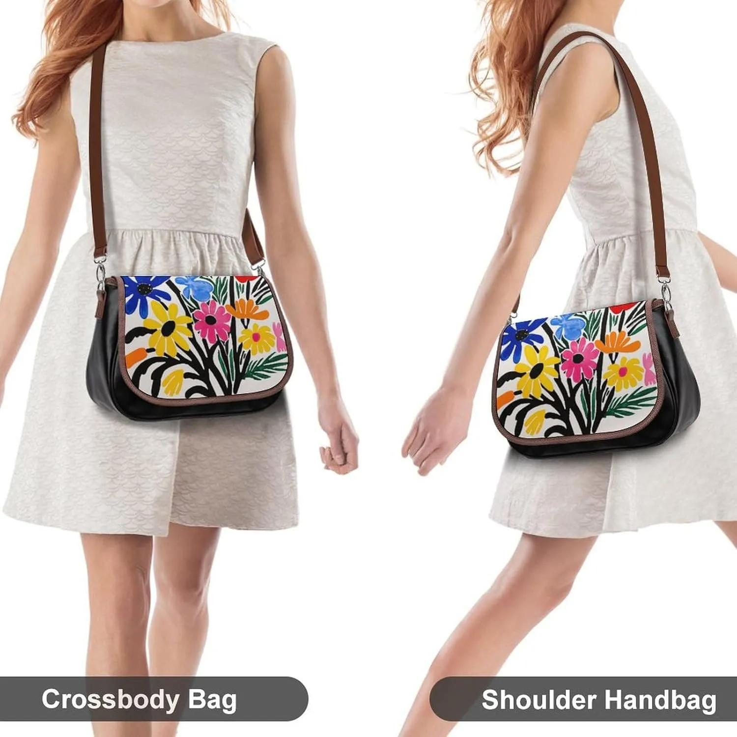 Color Dot Pattern Crossbody Bags for Women Travel Shoulder Bag Small Leather Cross Body Handbags