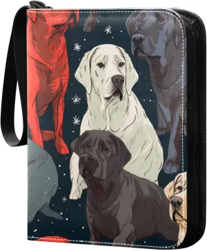 Colorful Dog Anatolian Shepherd Dog Card Binder 4 Pocket Trading Card Binder Portable Cards Collection Book with Zipper