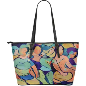 Colorful Leather Tote Bag