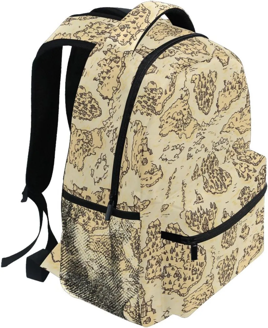 Cool Backpacks for Teacher Nurse Waterproof Carry On Backpacks with Chest Strap Gift Men & Women Vintage Game Map