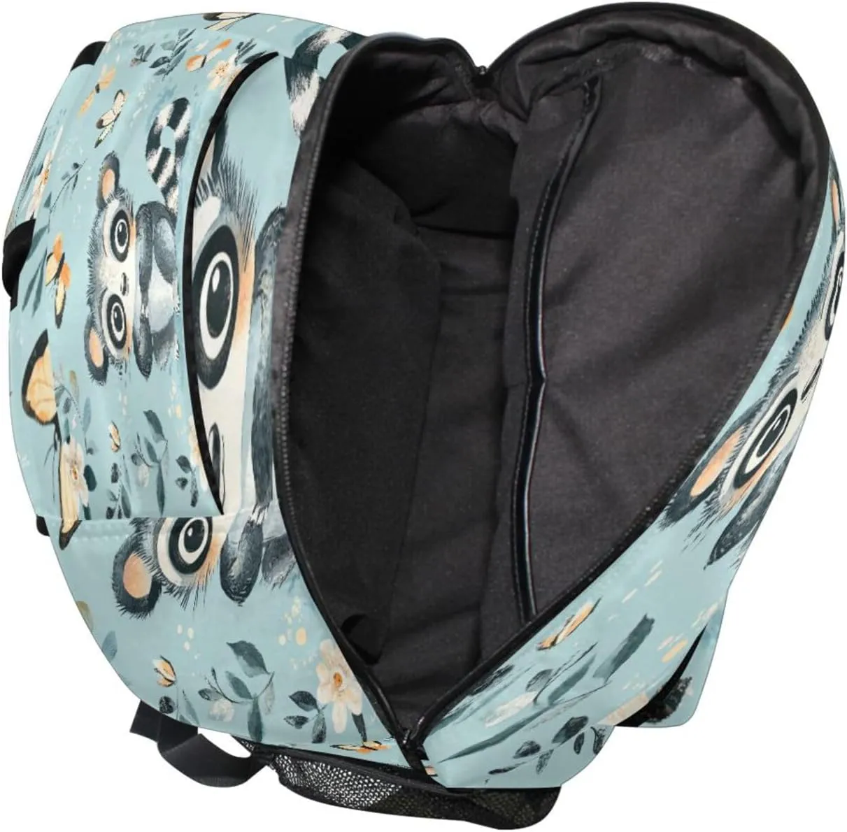 Cool Backpacks for Teenager Fashion Vintage Daypacks with Chest Strap Gift Men & Women Cute Lemur Turquoise