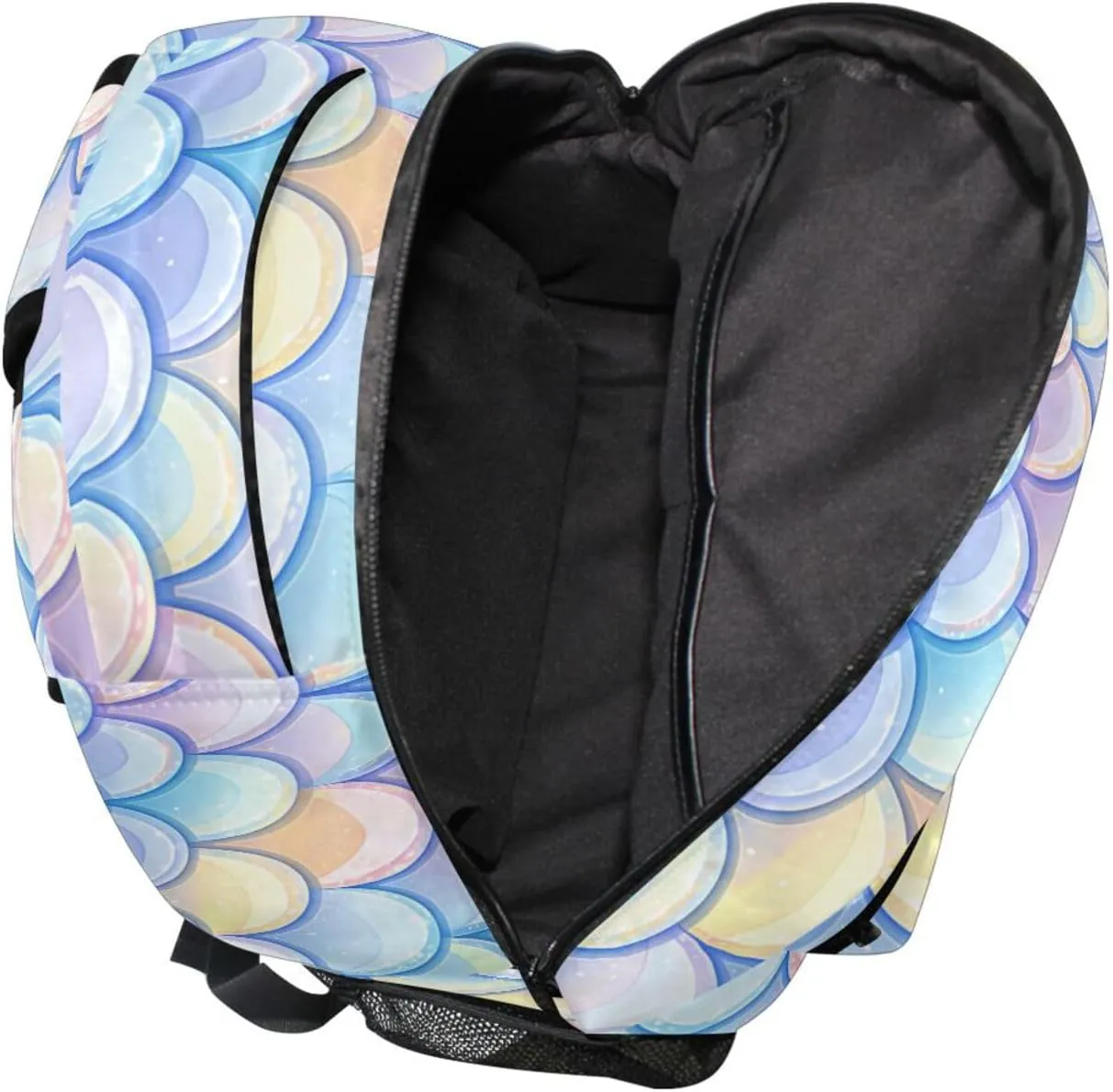 Cool Backpacks for Women Men Fashion Vintage Daypacks with Chest Strap for Travel Trip Rainbow Fish Scale Shimmering