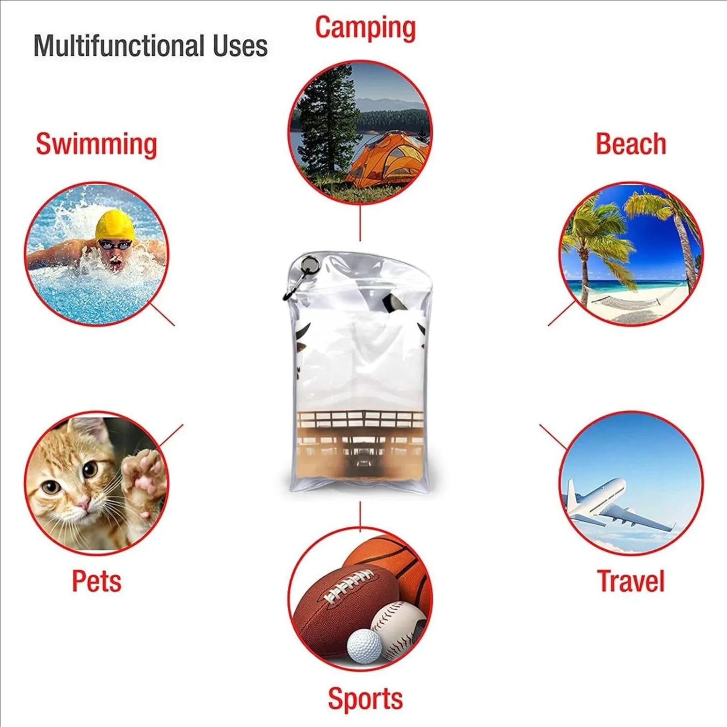Cool Bull Riding Premium Compact Microfiber Travel Towel-Featherlight & Quick Dry,Sand-Resistant Beach Towel for Swimming,Camping,Vacation Essentials with Carry Pouch