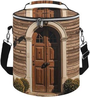 Cooler Backpack for Men Women Insulated Leakproof Waterproof Cooler Backpack Rural Door Design Retro Cooler Bag Large Capacity Lightweight Backpack Cooler for Travel Camping Beach Ice Chest