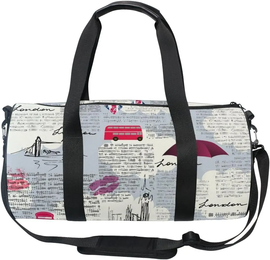 Cooper girl London Newspaper Duffels Bag Travel Sport Gym Bag