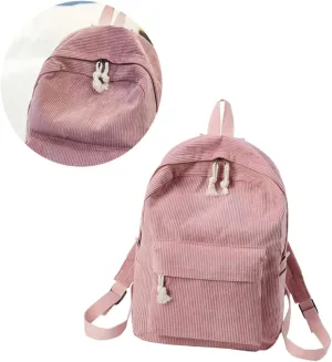 Corduroy Backpack for Women Fashionable Multi Functional Bag for Students High Capacity Storage for Books Cosmetics and More Stylish Bag