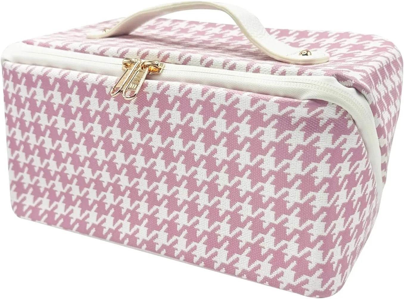 Cosmetic Bags Travel Makeup Bag for Women, Large Wide-open Waterproof Portable PU Leather Makeup Organizer Storage Toiletry Bag