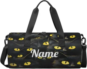 Custom Dance Duffel Bag Sport Backpacks Gyms and Weekend Overnight Travel Duffle Bag Birthday Christmas Halloween Waterproof, Cat Animal