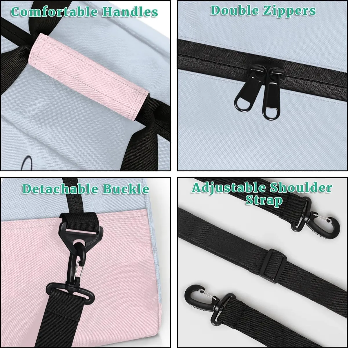 Custom Duffel Bag for Kids Small Sports Gym Bag Travel Bag for Girls Luggage Bag Dance Bag for Girls Blue Rabbit Ears Travel Tote Bag