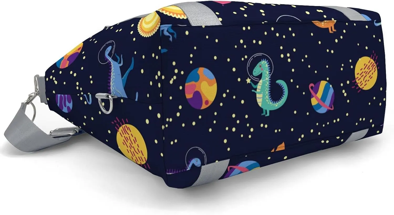 Custom Gift Dinosaur Print Space Cartoon Gym Duffel Bag – Travel Bag for Women and Men,Sports Gym Bag,Weekender Bag,Overnight Bag,Travel Tote Bags for Sports Workout with Name