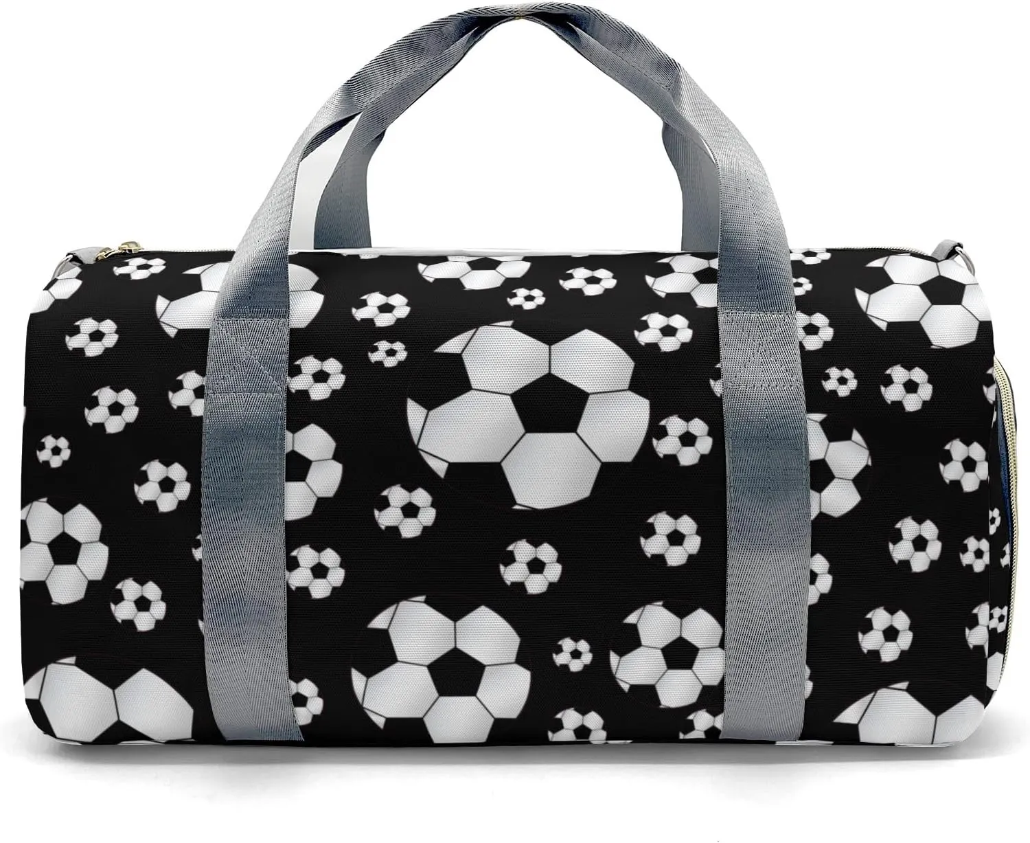 Custom Gift Sport Soccer Balls Black Gym Duffel Travel Bag for Women Men,Sports Gym Bag,Overnight Bag,Travel Tote Bags for Sports Name