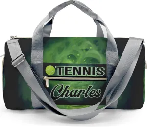 Custom Gym Bag Tennis Ball Sport Duffel Bag with Name Child Kids Adjustable Shoulder Strap Travel Bag for Boys Girls Teens