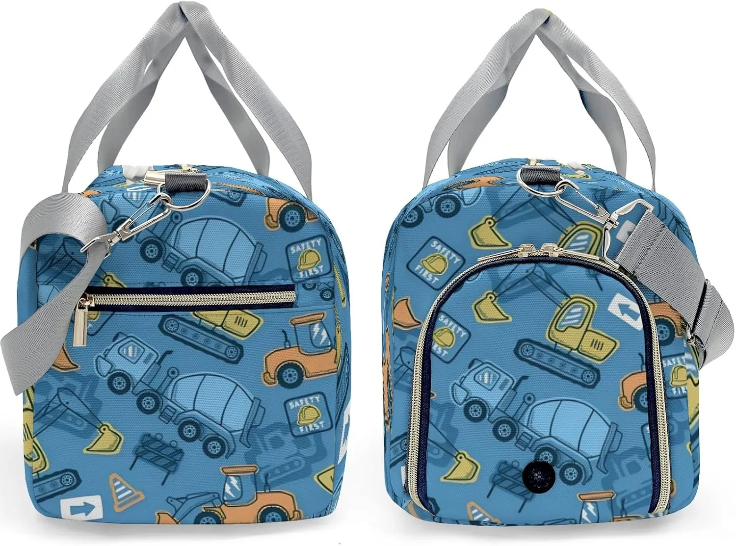 Custom Kids Cartoon Truck on Blue Duffel Overnight Dance Bag for Girls Personalized Dance Duffle Bag for Women Girls Customized Kids Gifts