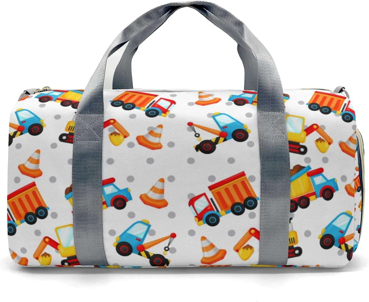 Custom Kids Construction Dump Truck Duffel Overnight Dance Bag for Girls Personalized Dance Duffle Bag for Women Girls Customized Kids Gifts